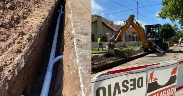 Obra pública de Aguas Santafesinas corta el tránsito en calle Yrigoyen de San Lorenzo