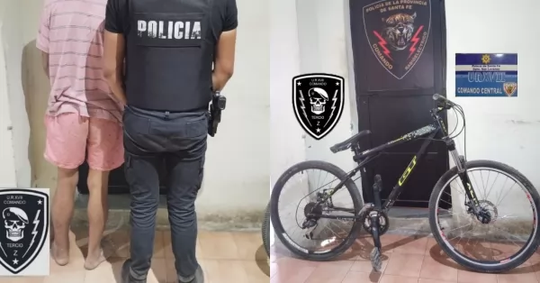 Policía de civil arrestó a un joven que circulaba en una bicicleta robada