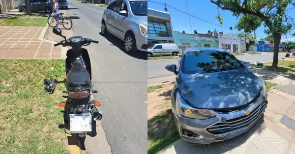 Joven debió ser hospitalizado tras chocar en moto con un auto en San Lorenzo