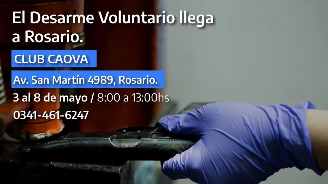 Este lunes comienza el plan de desarme voluntario en Rosario