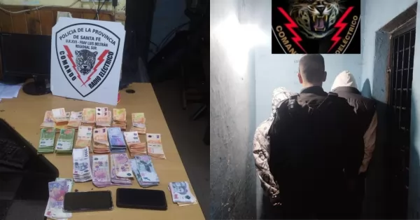 Dos detenidos en Beltrán: intentaron escapar y los atraparon con dinero de dudosa procedencia