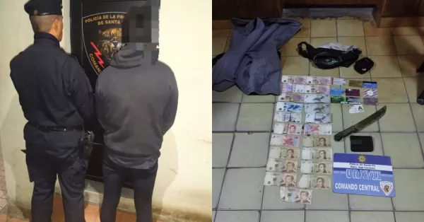 San Lorenzo: detuvieron a un hombre con un machete y varias tarjetas de diferentes titulares