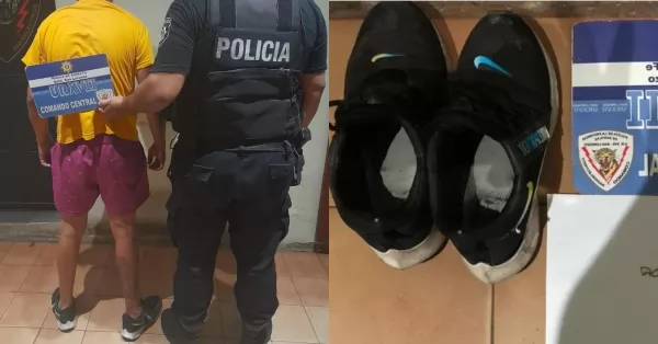 Un joven fue detenido por robar un par de zapatillas y un celular en San Lorenzo 