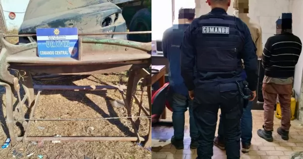 Tres detenidos por llevar un carro con partes de una máquina de dudosa procedencia en San Lorenzo 