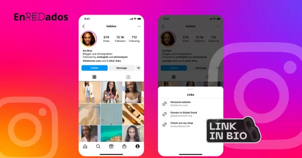 Instagram permite mostrar hasta 5 enlaces en la biografía de tu perfil