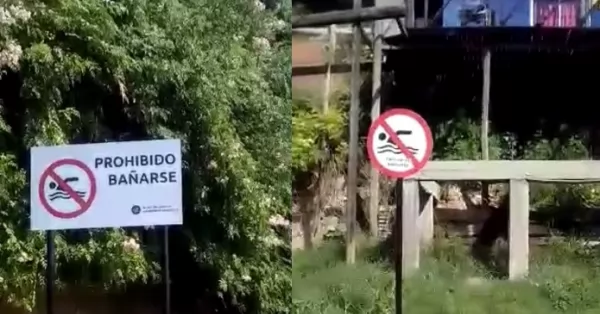 A 12 días de la desaparición de un joven en el río, el municipio colocó carteles de “prohibido bañarse” en el Remanso Valerio