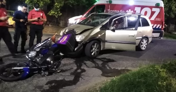 Un delivery resultó herido tras un accidente en San Lorenzo