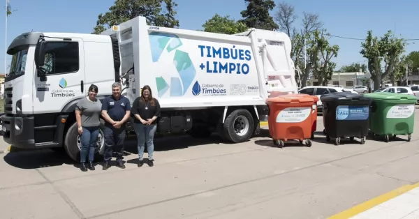 Timbues incorporó un nuevo camión de recolección de residuos y 25 contenedores