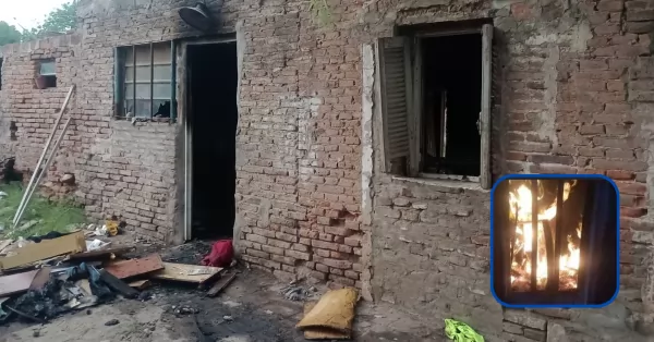 Policías de Andino rescataron a dos niños atrapados en una casa que se incendiaba