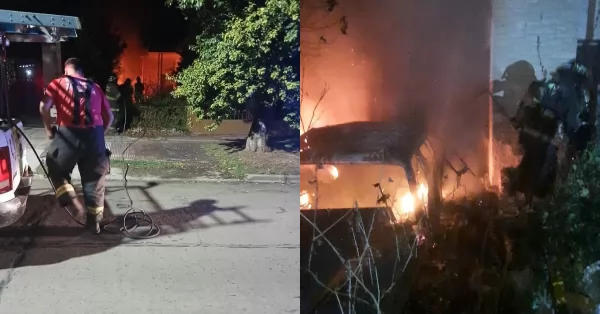 Se incendió una galería y un auto abandonado en una vivienda de San Lorenzo