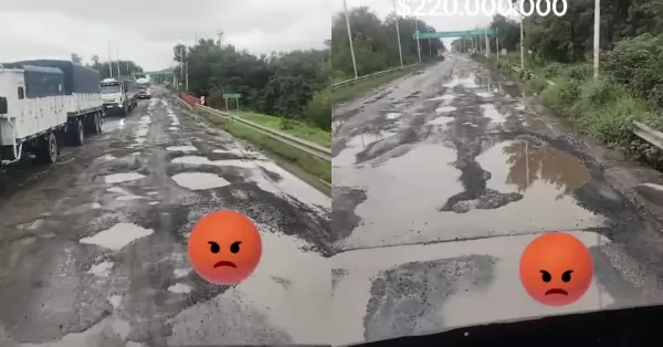 VIDEO: Transportista expresó su indignación por el mal estado de las rutas en el Cordón Industrial 