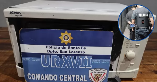 Un joven fue detenido cuando caminaba con un microondas al hombro en San Lorenzo 