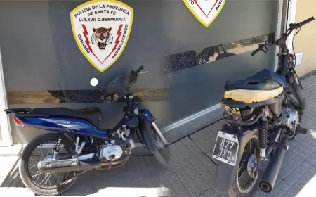Bermúdez: identificaron a dos masculinos con motocicletas robadas en Rosario