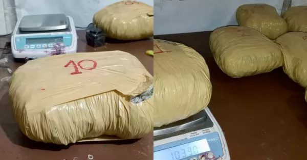 Un pasajero viajaba con más de 12 kilos de marihuana en su valija