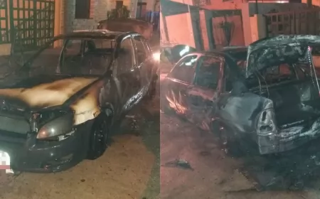 Incendiaron en Bermúdez un taxi que prestaba servicios en San Lorenzo