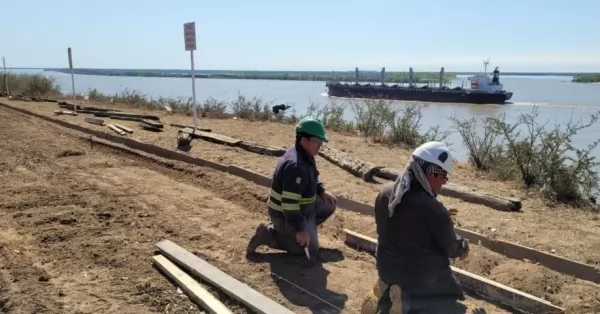 San Lorenzo: construyen una rambla en el tramo central de la Costanera Parente