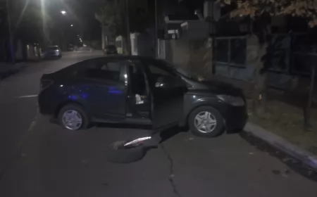 Se le reventó un neumático, perdió el control del auto y chocó contra un árbol