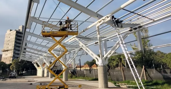 San Lorenzo: Avanza la obra del techado del Parador Turístico