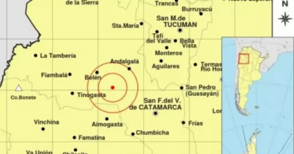 Se registró un sismo de cinco grados en Catamarca
