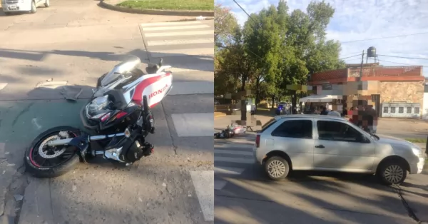 Un motociclista resultó fracturado tras chocar con un auto en San Lorenzo