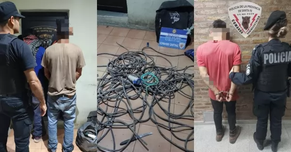 Siguen los robos de cables: tres detenidos anoche en la región