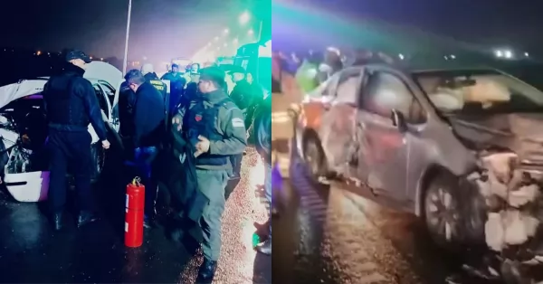 San Lorenzo: dos autos chocaron en la Autopista y dos ocupantes debieron ser rescatados