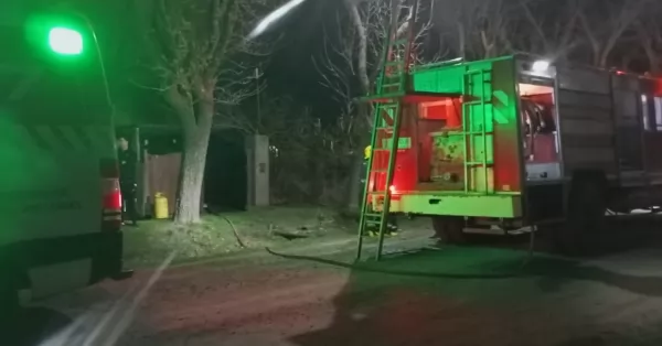 Se incendió parte de una vivienda en Andino y una mujer resultó afectada por el humo  