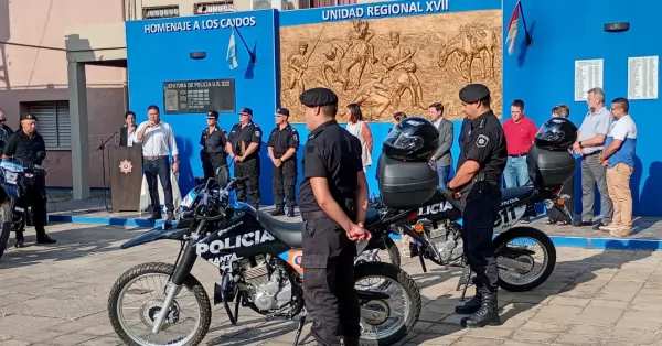 La Unidad Regional XVII recibió cuatro motocicletas para patrullaje