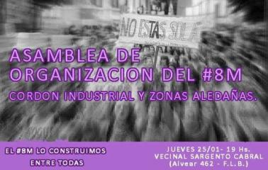 Jueves 25: Primer Asamblea organizadora del #8M Cordón Industrial