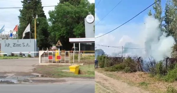 Arde la región: Un incendio de pastizales se produjo dentro del predio de ArZinc 