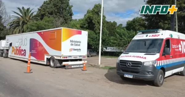 Instalan un camión sanitario en La Ribera para asistir emergencias en medio de la cosecha gruesa