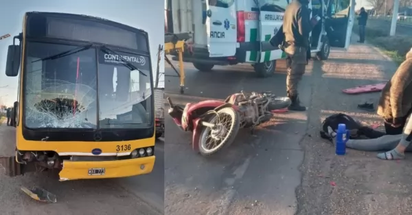 Una joven de 15 años está grave tras chocar en moto contra un colectivo en Timbúes