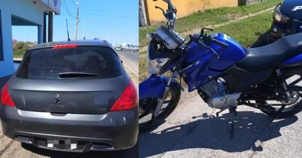 Chocaron una moto y un auto en el cruce de Ayohuma y la Ruta A012