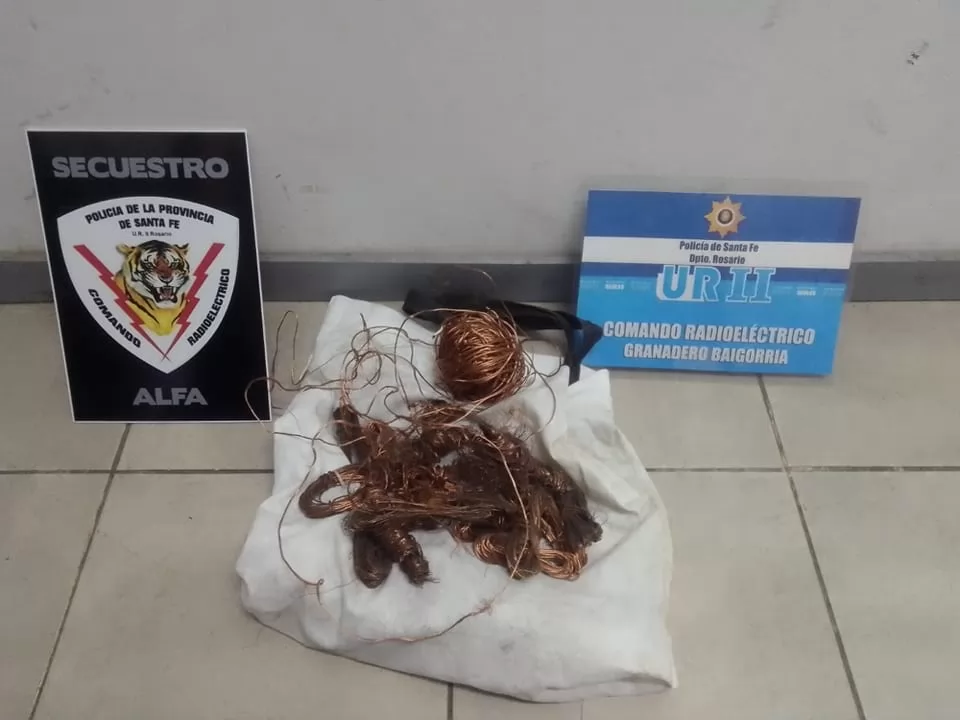 Baigorria: un adolescente de 16 años fue detenido con 3 kilos de cobre robado