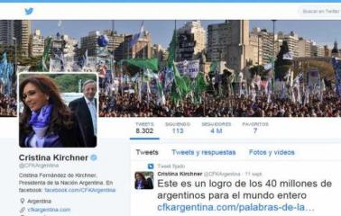 Cristina ya superó los 4 millones de seguidores en Twitter