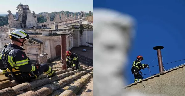 Cónclave: el Vaticano ya instaló la chimenea que anunciará la elección del nuevo Papa