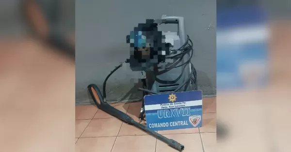 Un menor llevaba una hidrolavadora de dudosa procedencia y fue demorado en San Lorenzo 