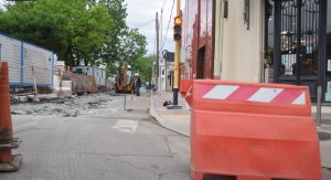 Calle Dr. Ghío cerrada por obras de reparación de pavimento