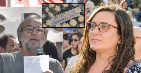 Pusieron una corona de flores para los candidatos a delegados docentes de AMSAFE Rosario en las elecciones gremiales