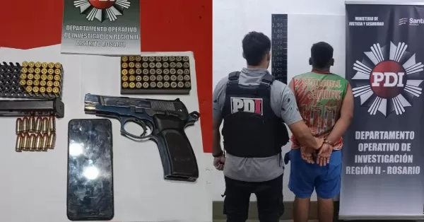 Intentaba vender un arma por un grupo de WhatsApp y cayó preso en una entrega controlada en Villa Gobernador Gálvez