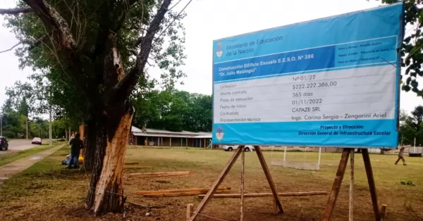 El corte a la obra pública nacional puso en problemas la construcción de la secundaria de Andino