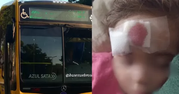Un piedrazo a un colectivo hirió a una niña de tres años en San Nicolás