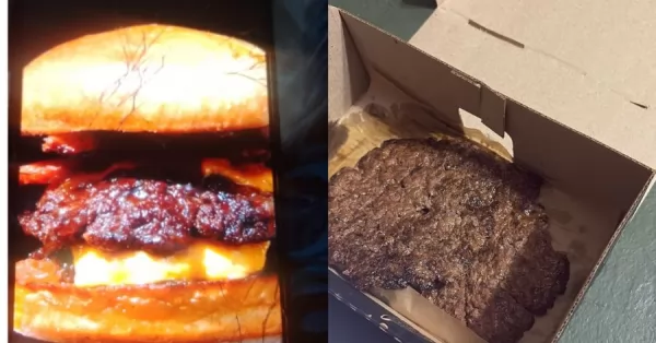 Una joven se hizo viral cuando le vendieron solamente el medallón de carne de una hamburguesa 