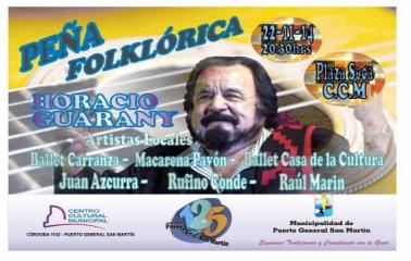 Continúan los festejos: Horacio Guaraní presente en la peña folklórica de PGSM