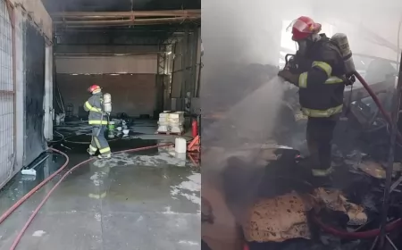 VIDEO Así combatieron los bomberos el voraz incendio de un galpón en Capitán Bermúdez