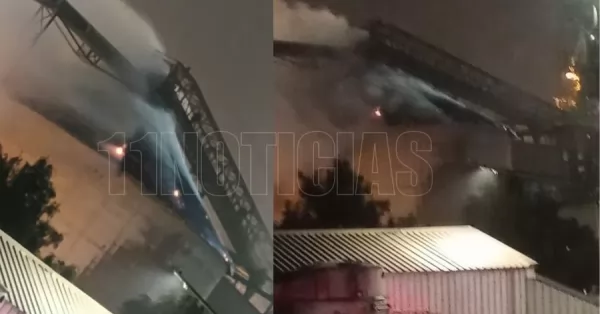 Se incendió el interior de un silo de Vicentín en San Lorenzo