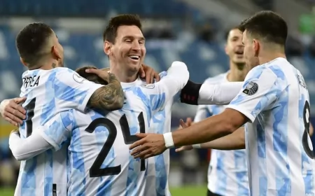 Copa América: Argentina goleó, terminó primero y clasificó a cuartos de final.