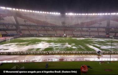 Argentina-Brasil fue suspendido por la lluvia y se jugará mañana a las 21