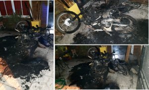 Fray Luis Beltrán: les incendiaron la moto mientras dormían
