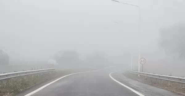 Intensa niebla y zona de obras en Autopista Rosario Santa Fe 